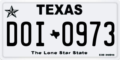 TX license plate DOI0973