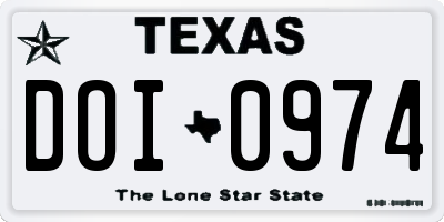 TX license plate DOI0974