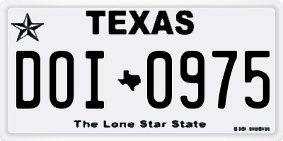 TX license plate DOI0975