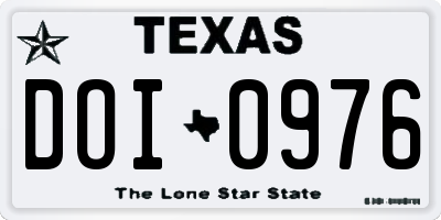 TX license plate DOI0976