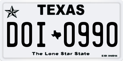 TX license plate DOI0990