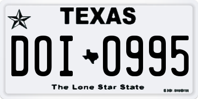 TX license plate DOI0995