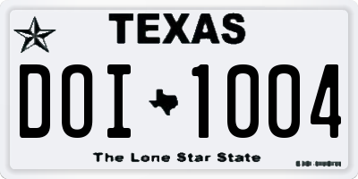 TX license plate DOI1004