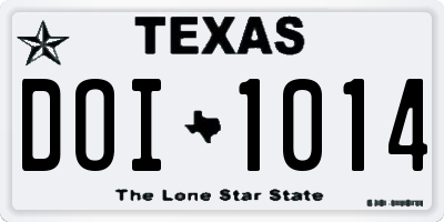 TX license plate DOI1014