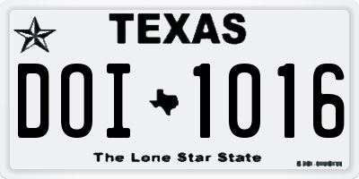 TX license plate DOI1016
