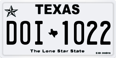 TX license plate DOI1022
