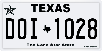 TX license plate DOI1028