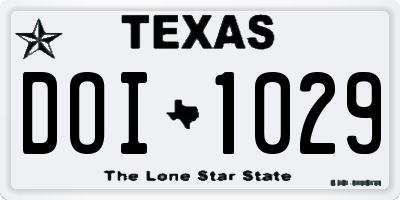 TX license plate DOI1029
