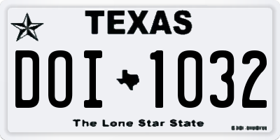 TX license plate DOI1032