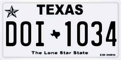 TX license plate DOI1034