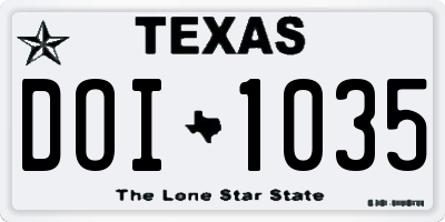 TX license plate DOI1035