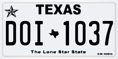 TX license plate DOI1037