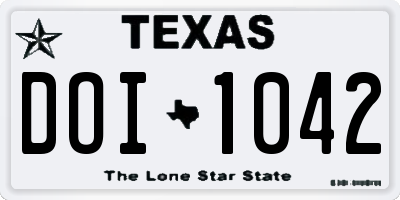 TX license plate DOI1042