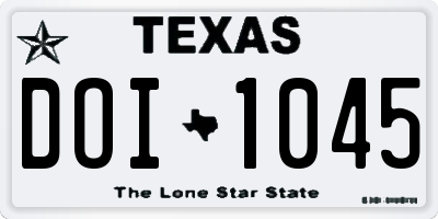 TX license plate DOI1045