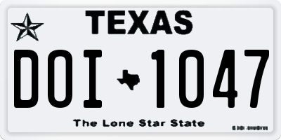 TX license plate DOI1047