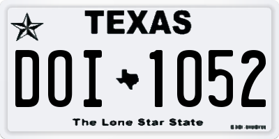 TX license plate DOI1052