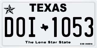 TX license plate DOI1053