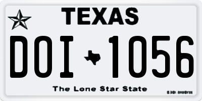 TX license plate DOI1056
