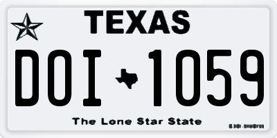 TX license plate DOI1059