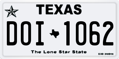 TX license plate DOI1062