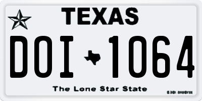 TX license plate DOI1064