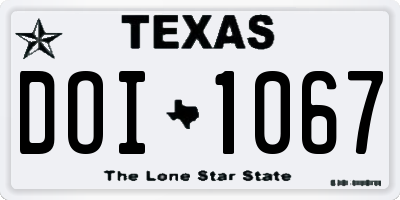 TX license plate DOI1067