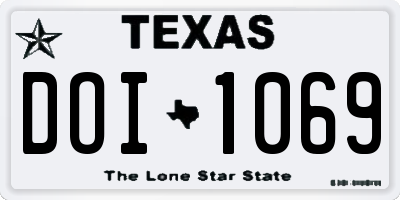 TX license plate DOI1069