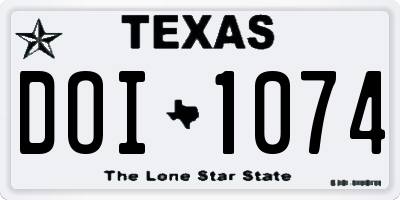 TX license plate DOI1074