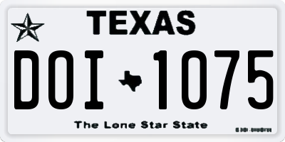 TX license plate DOI1075
