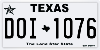 TX license plate DOI1076