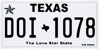 TX license plate DOI1078