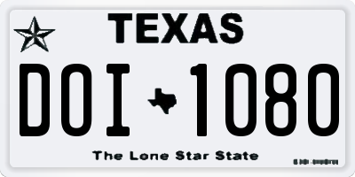 TX license plate DOI1080