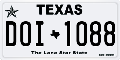 TX license plate DOI1088