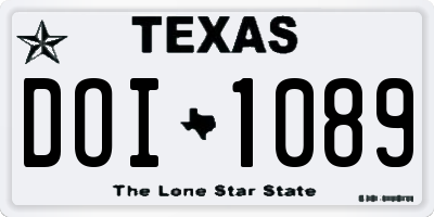 TX license plate DOI1089