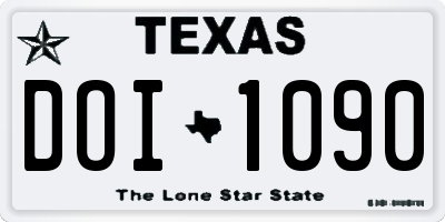 TX license plate DOI1090
