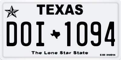TX license plate DOI1094