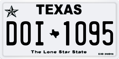 TX license plate DOI1095