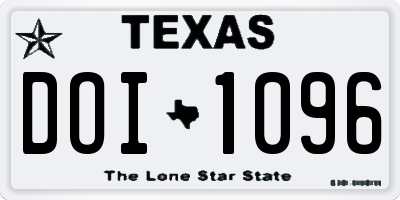 TX license plate DOI1096