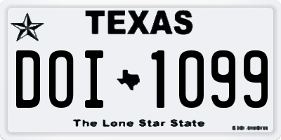 TX license plate DOI1099