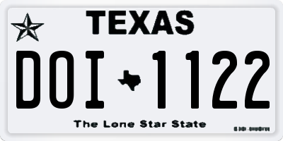 TX license plate DOI1122