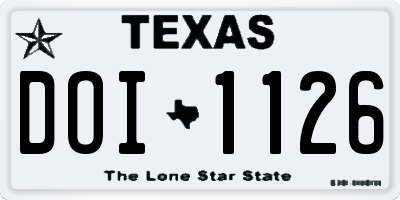 TX license plate DOI1126
