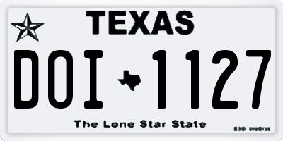 TX license plate DOI1127