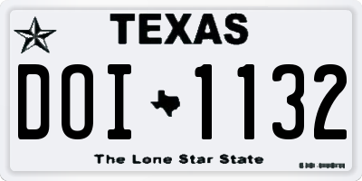 TX license plate DOI1132