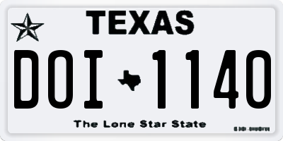 TX license plate DOI1140