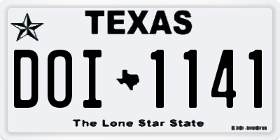 TX license plate DOI1141