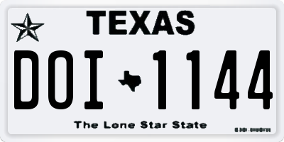 TX license plate DOI1144