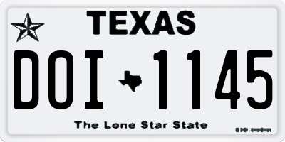 TX license plate DOI1145
