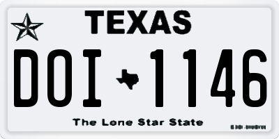 TX license plate DOI1146