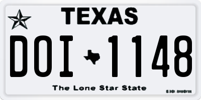 TX license plate DOI1148
