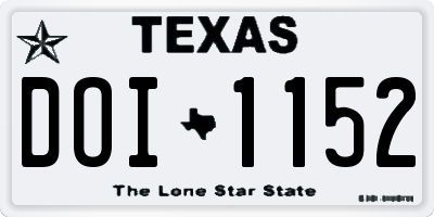 TX license plate DOI1152